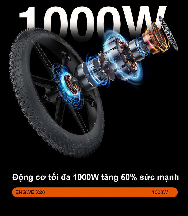 Xe đạp trợ lực điện ENGWE X26 động cơ tối đa 1000w