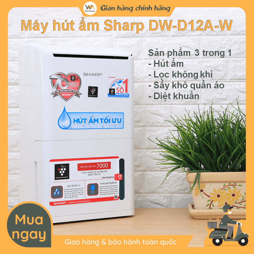 Máy hút ẩm Sharp DW-D12A-W