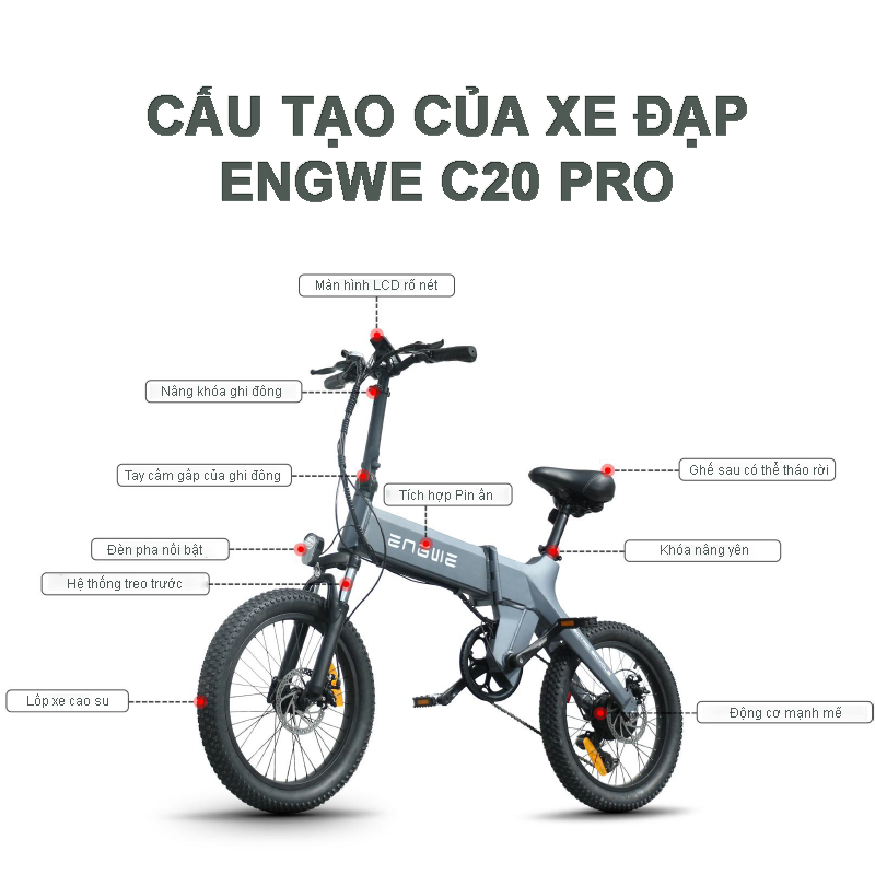 đánh giá Xe đạp điện trợ lực Engwe C20 Pro