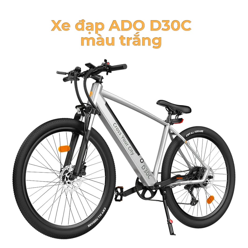 Xe đạp trợ lực điện ADO D30C màu trắng