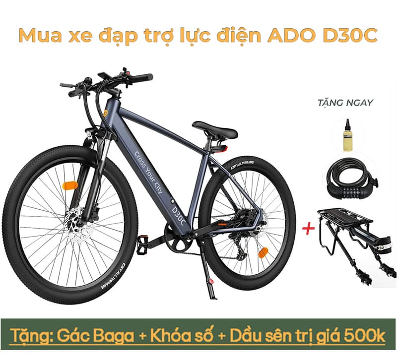 mua Xe đạp điện trợ lực ADO D30C chính hãng