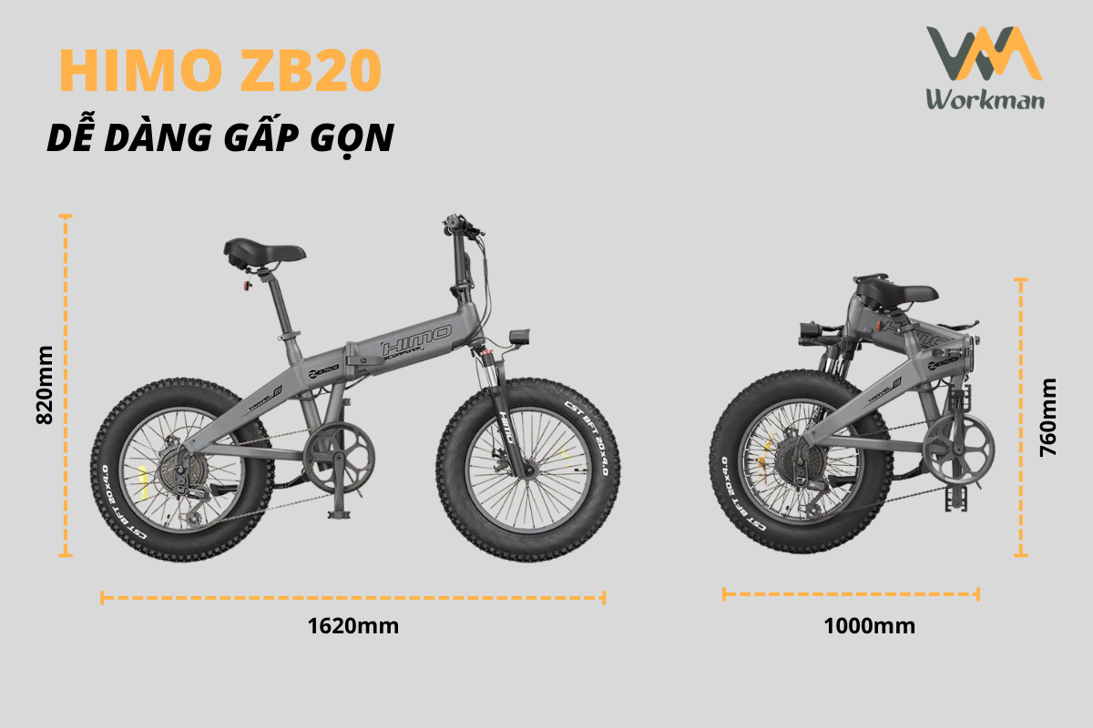 Xe đạp điện Xiaomi Himo ZB20 - dễ dàng gấp gọn