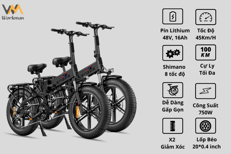 Thông số kỹ thuật của xe đạp điện trợ lực Engwe Engine Pro