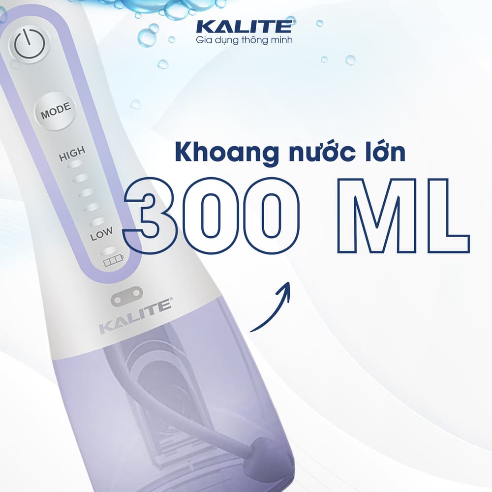 Tính năng chống nước cao chuẩn IPX7 trên máy tăm nước Kalite KHF06