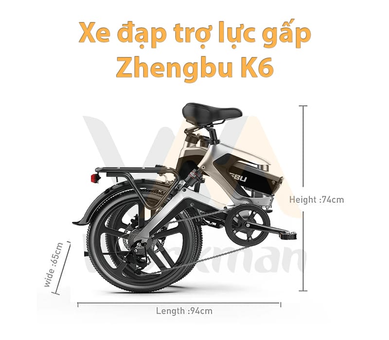 xe đạp trợ lực điện gấp Zhengbu K6 