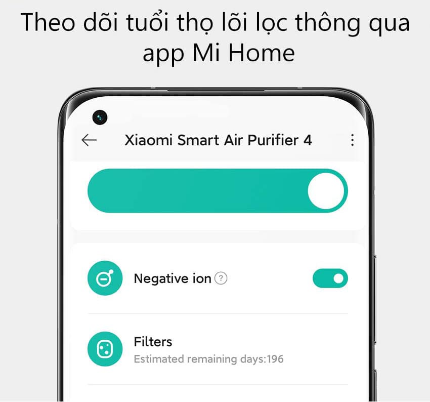 Xiaomi Smart Mi Air Purifier 4 theo dõi dễ dàng qua ứng dụng mihome