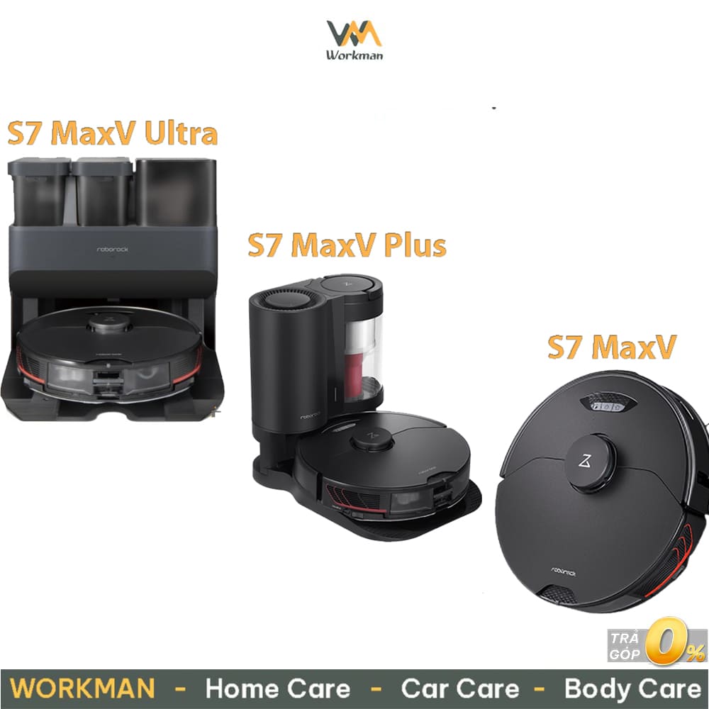 So sánh robot hút bụi lau nhà Roborock S7 MaxV - S7 MaxV Plus - S7 MaxV Ultra
