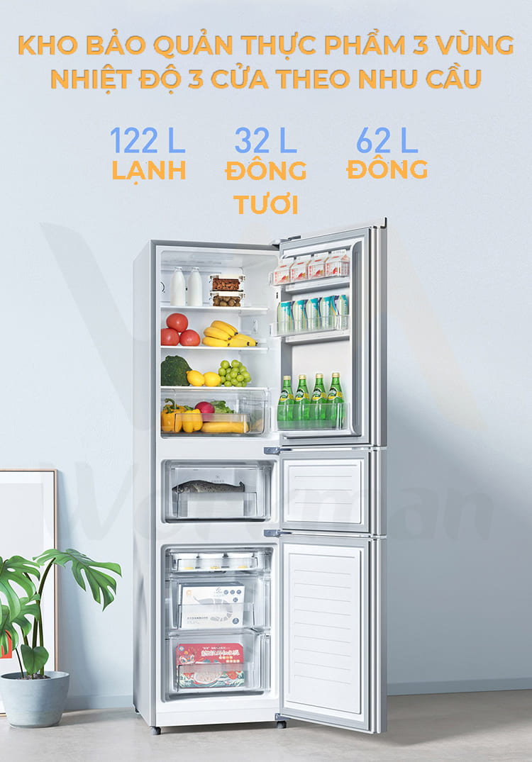 Tủ lạnh Xiaomi Mijia 216L 3 cánh chính hãng