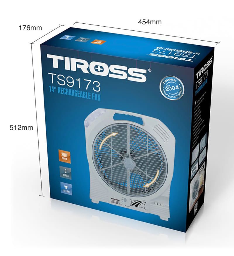 Đánh giá quạt tích điện thông minh Tiross TS-9173