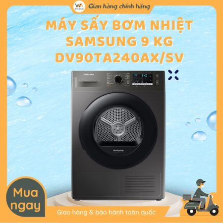 Máy sấy bơm nhiệt Samsung 9 kg DV90TA240AX/SV